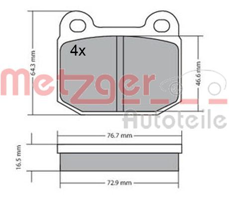METZGER AUTOTEILE 1170425 Brake Pad Set, disc brake