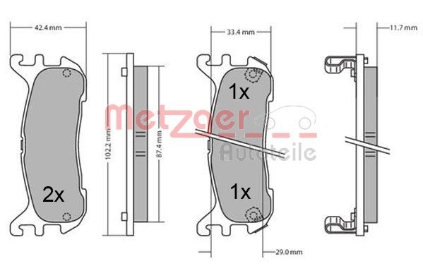 METZGER AUTOTEILE 1170431 Brake Pad Set, disc brake