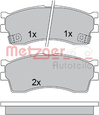 Brake Pad Set, disc brake METZGER AUTOTEILE 1170548