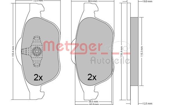 METZGER AUTOTEILE 1170556 Brake Pad Set, disc brake