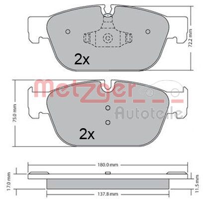 METZGER AUTOTEILE 1170619 Brake Pad Set, disc brake