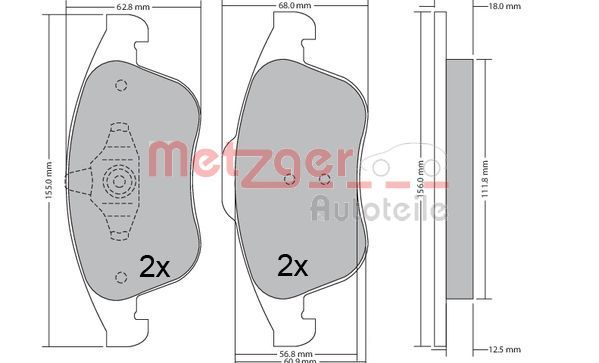 METZGER AUTOTEILE 1170672 Brake Pad Set, disc brake