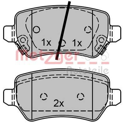Brake Pad Set, disc brake METZGER AUTOTEILE 1170812
