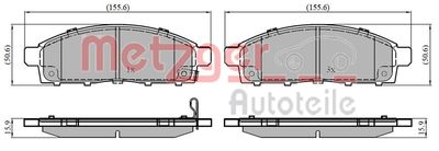 Brake Pad Set, disc brake METZGER AUTOTEILE 1170820