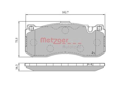 Brake Pad Set, disc brake METZGER AUTOTEILE 1170830