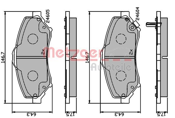 METZGER AUTOTEILE 1170883 Brake Pad Set, disc brake