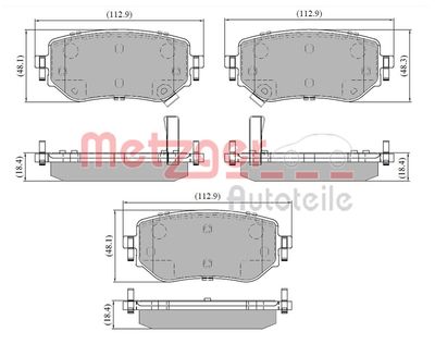 Brake Pad Set, disc brake METZGER AUTOTEILE 1170937