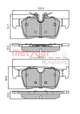 Brake Pad Set, disc brake METZGER AUTOTEILE 1170939