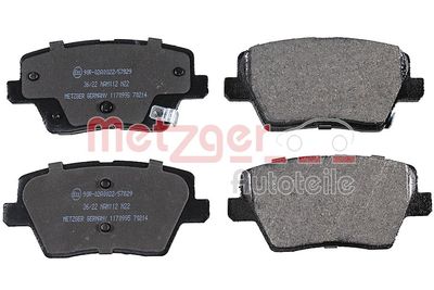 Brake Pad Set, disc brake METZGER AUTOTEILE 1170995