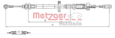 Cable Pull, parking brake METZGER AUTOTEILE 1171.7