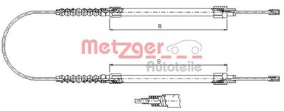 Cable Pull, parking brake METZGER AUTOTEILE 1171.8