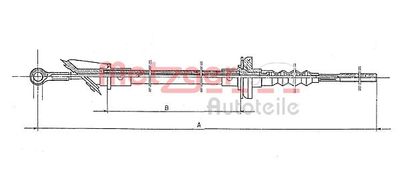 Cable Pull, clutch control METZGER AUTOTEILE 1172.1
