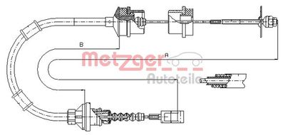 Cable Pull, clutch control METZGER AUTOTEILE 1172.7