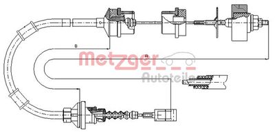 Cable Pull, clutch control METZGER AUTOTEILE 1172.8