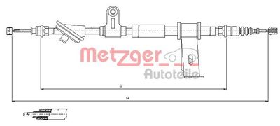 Cable Pull, parking brake METZGER AUTOTEILE 12.0102