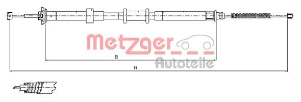 METZGER AUTOTEILE 12.0702 Cable Pull, parking brake