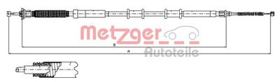Cable Pull, parking brake METZGER AUTOTEILE 12.0718