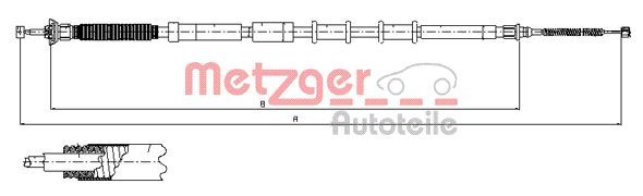 METZGER AUTOTEILE 12.0719 Cable Pull, parking brake