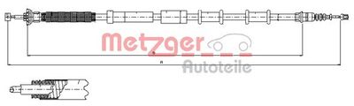 Cable Pull, parking brake METZGER AUTOTEILE 12.0721