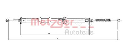 Cable Pull, parking brake METZGER AUTOTEILE 12.0732