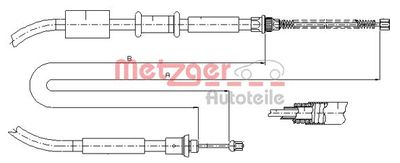 Cable Pull, parking brake METZGER AUTOTEILE 1281P1