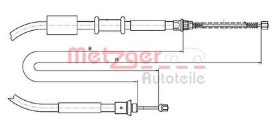 Cable Pull, parking brake METZGER AUTOTEILE 1281P2