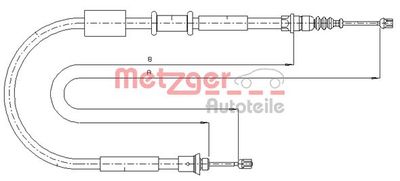 Cable Pull, parking brake METZGER AUTOTEILE 1281P4