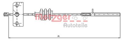 Cable Pull, parking brake METZGER AUTOTEILE 1651.10