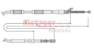 Cable Pull, parking brake METZGER AUTOTEILE 17.1445