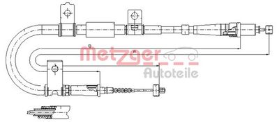 Cable Pull, parking brake METZGER AUTOTEILE 17.2551