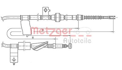 Cable Pull, parking brake METZGER AUTOTEILE 17.4017