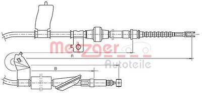 Cable Pull, parking brake METZGER AUTOTEILE 17.4018