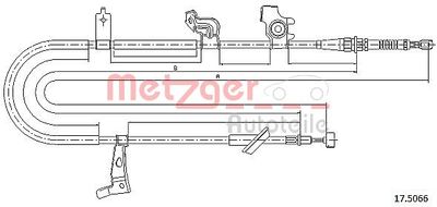Cable Pull, parking brake METZGER AUTOTEILE 17.5066
