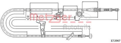 Cable Pull, parking brake METZGER AUTOTEILE 17.5067