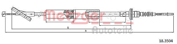 METZGER AUTOTEILE 18.3504 Cable Pull, clutch control