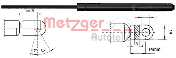 METZGER AUTOTEILE 2110030 Gas Spring, boot/cargo area