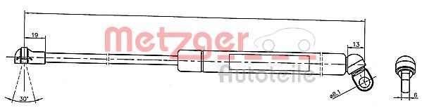 METZGER AUTOTEILE 2110376 Gas Spring, boot/cargo area