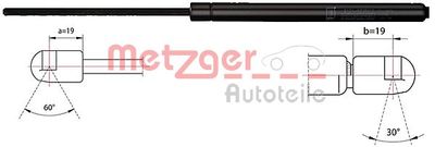 Gas Spring, bonnet METZGER AUTOTEILE 2110420
