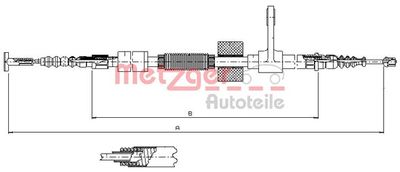 Cable Pull, parking brake METZGER AUTOTEILE 251.32