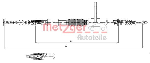 METZGER AUTOTEILE 251.34 Cable Pull, parking brake