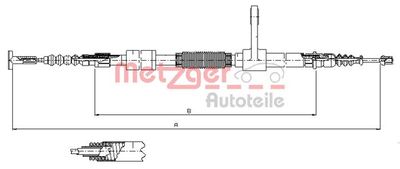Cable Pull, parking brake METZGER AUTOTEILE 251.34
