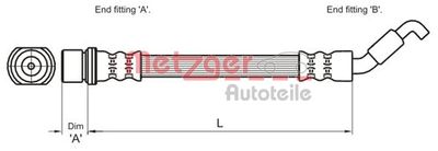 Brake Hose METZGER AUTOTEILE 4110033