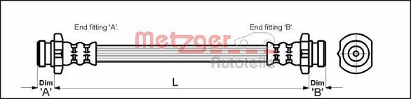 METZGER AUTOTEILE 4110041 Brake Hose