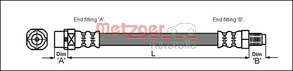 METZGER AUTOTEILE 4110052 Brake Hose