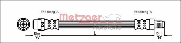 METZGER AUTOTEILE 4110578 Brake Hose