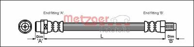 Brake Hose METZGER AUTOTEILE 4110578