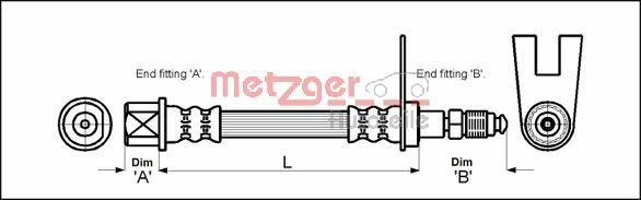 METZGER AUTOTEILE 4111160 Brake Hose
