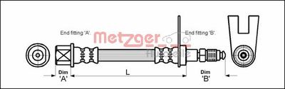 Brake Hose METZGER AUTOTEILE 4111160