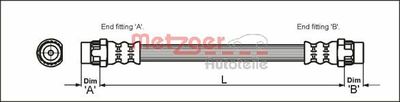 Brake Hose METZGER AUTOTEILE 4111166