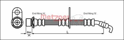 Brake Hose METZGER AUTOTEILE 4111427